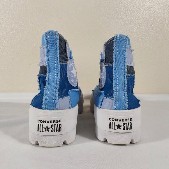 Rare Converse Chuck Taylor Denim Patchwork Lugged Hightop Sneaker - 9 Women - Picture 4 of 12